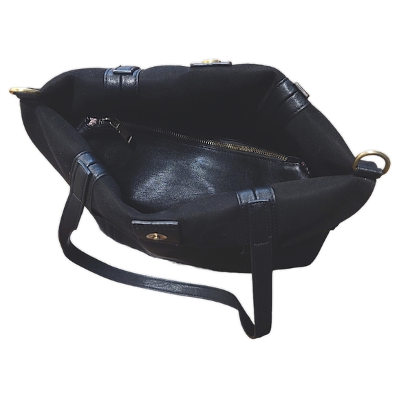 Antik Kraft Black Vegan Leather Bag Snap Closure - Picture 4 of 14